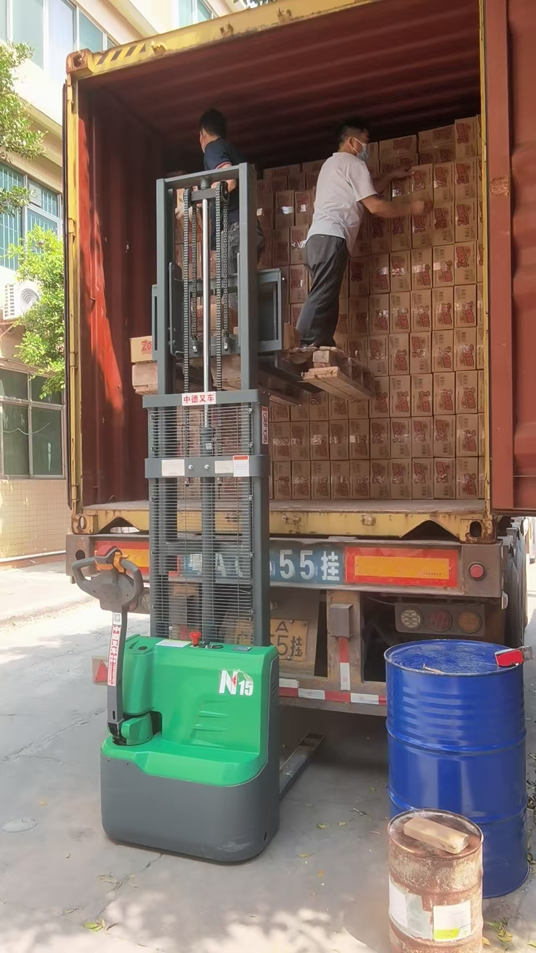 Optimized 40HQ container loading for detergent powder export
